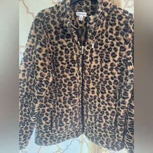 Calvin Klein Women's Animal Print Teddy Jacket